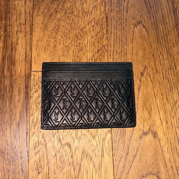 Yves Saint Laurent Cassandra Black Logo Monogram Card Holder - Picture 1 of 3